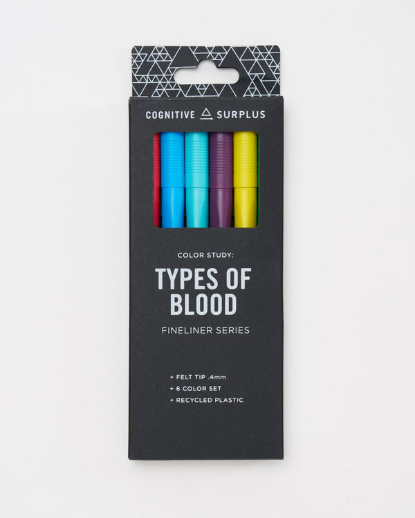 Types of Blood Fineliner Pens Pack