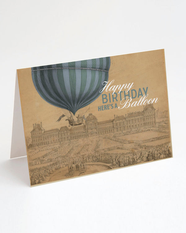 Happy Birthday Vintage Balloon Card