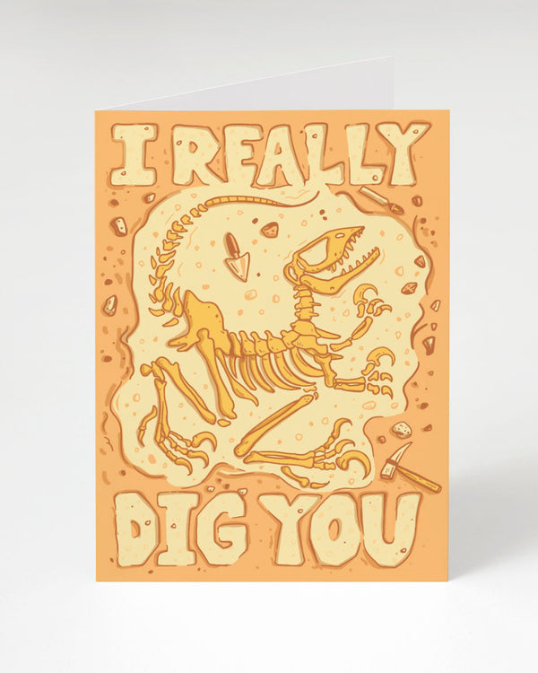 I really dig you greeting card by Cognitive Surplus, tan and manila yellow, 100% recycled paper