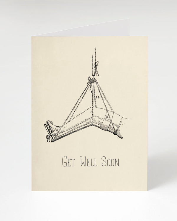 Get Well: Leg Illustration Card