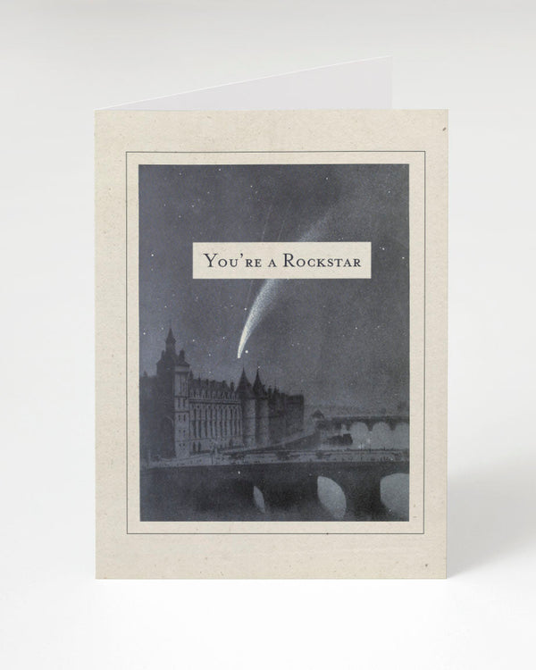 You're a rockstar comet greeting card by Cognitive Surplus, 100% recycled paper