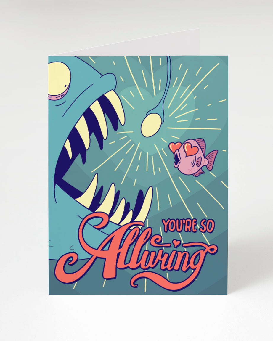 You're so alluring greeting card by Cognitive Surplus, teal, 100% recycled paper
