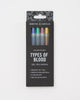 Types of Blood Neon Gel Pens Pack