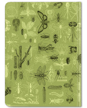 Back cover of Insects hardcover dot grid journal by Cognitive Surplus, leafy green, 100% recycled paper