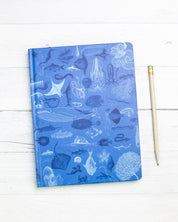 Marine Biology hardcover recycled notebook by Cognitive Surplus