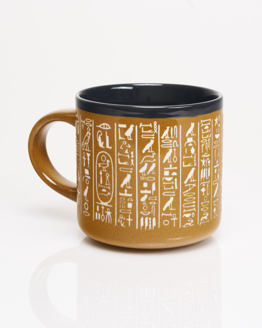 Hieroglyphics Hand Carved 15 oz Ceramic Mug