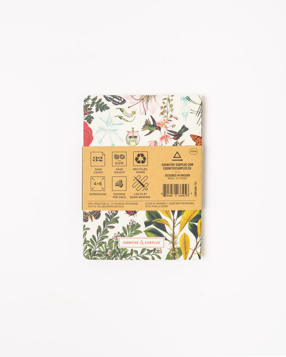 Plants & Fungi Pocket Notebook 4-pack