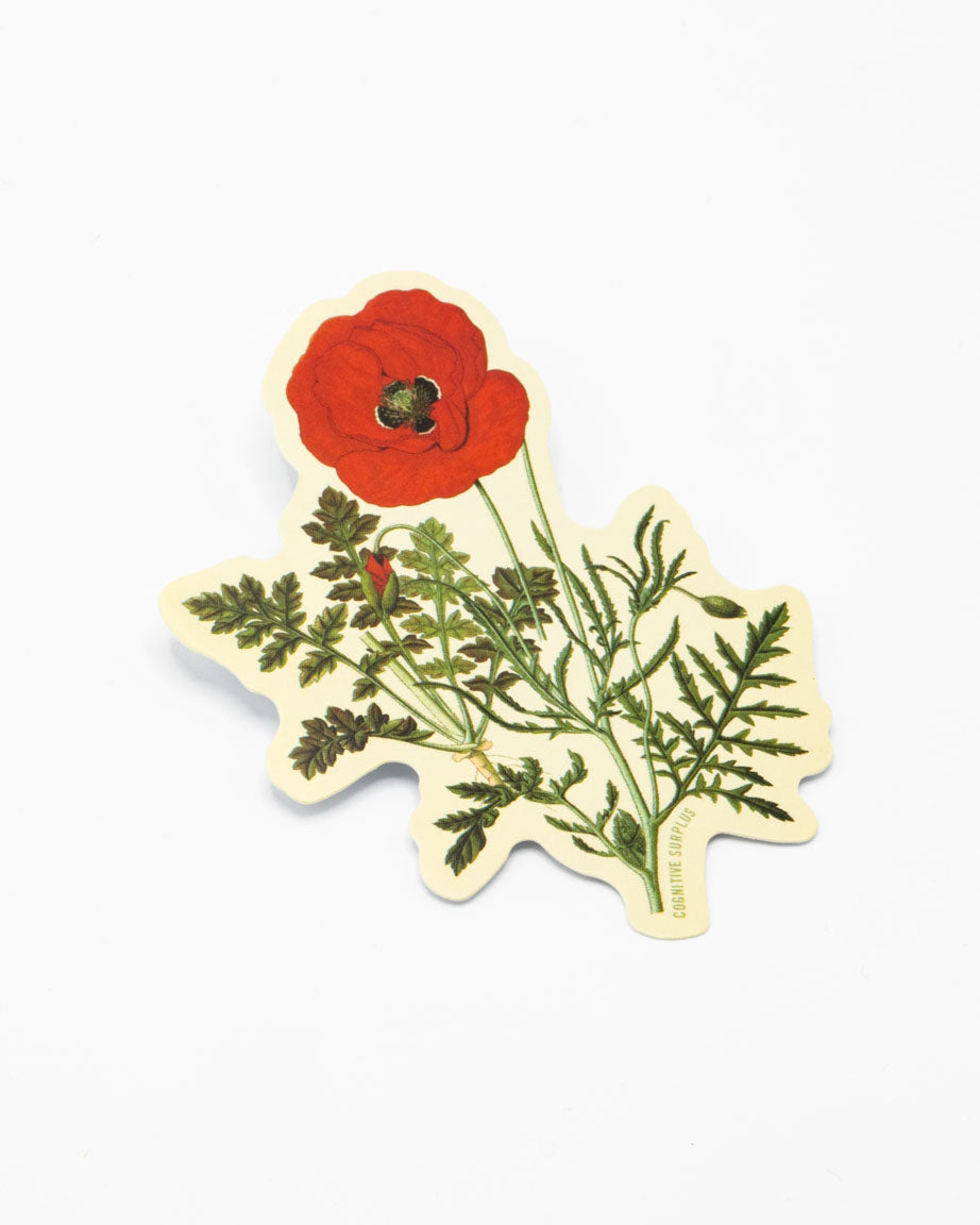 A Cognitive Surplus Poppy Flower Sticker.