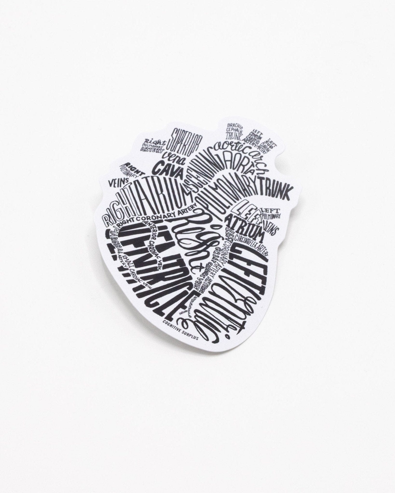 Typographic Heart Sticker Cognitive Surplus