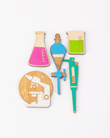 Lab Science Wooden Magnet Set