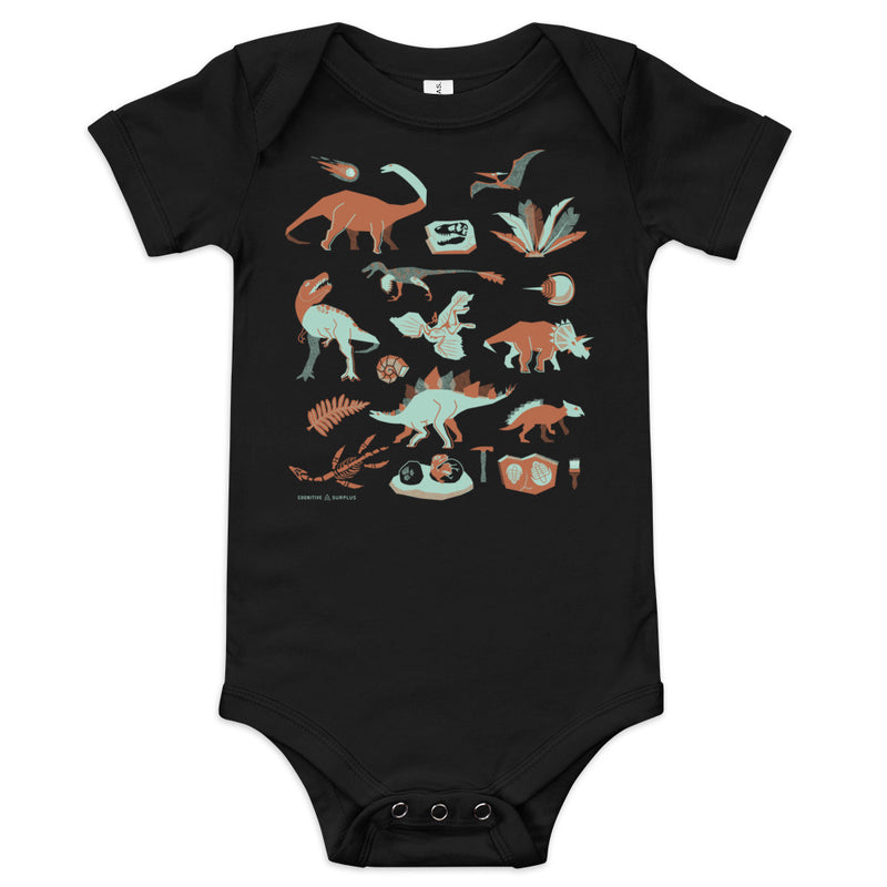 Retro Paleontology Baby Bodysuit