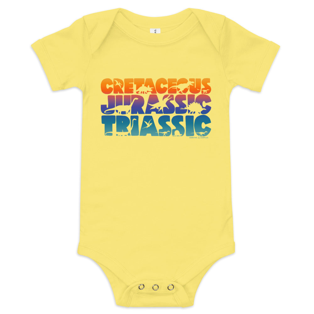 Eras of Dinosaurs Baby Bodysuit