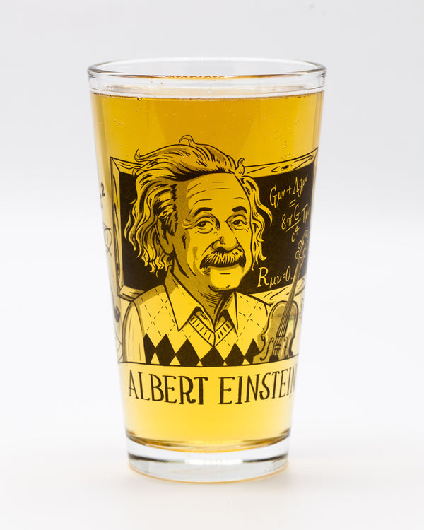Albert Einstein pint glass by Cognitive Surplus, beer pint glass