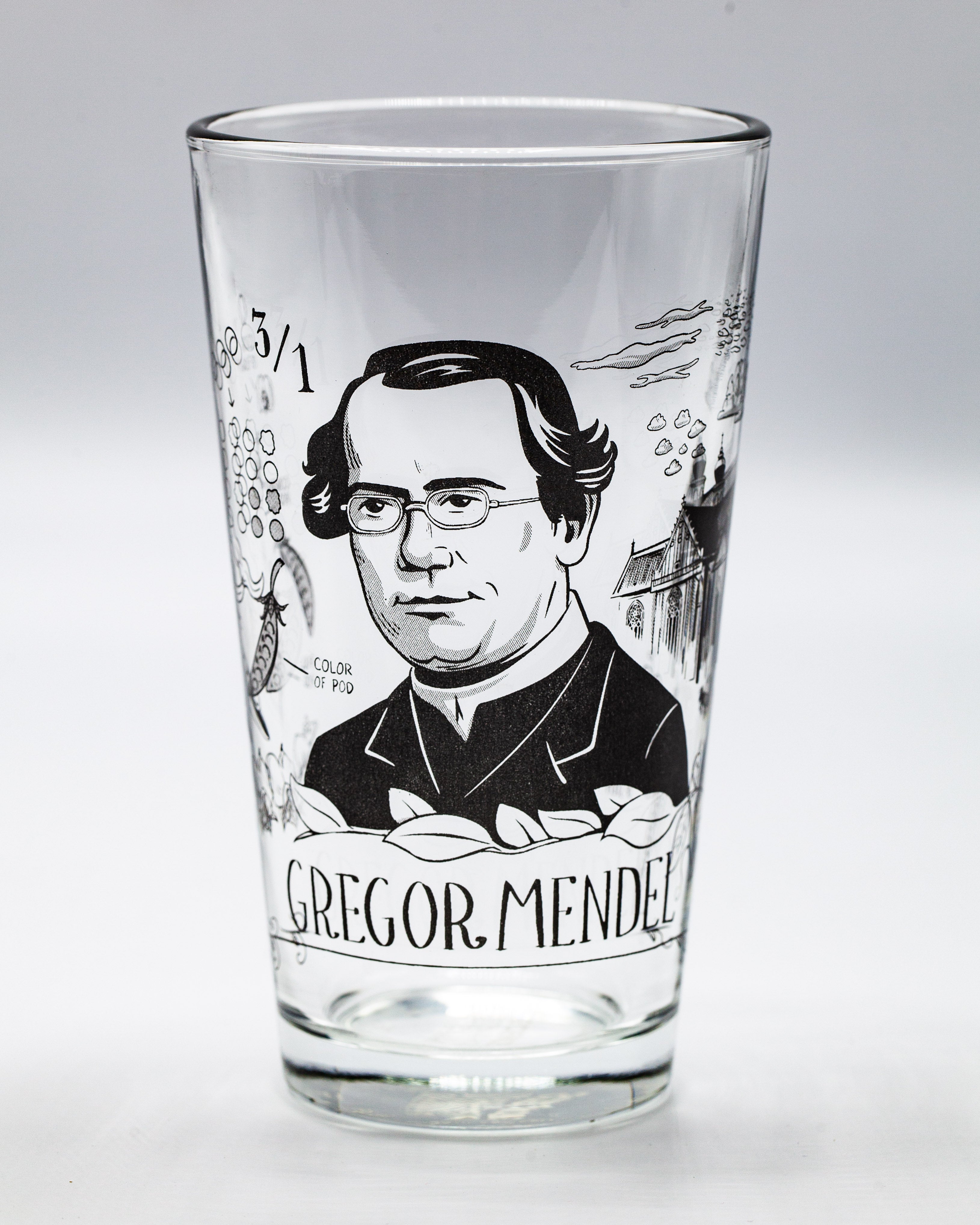 Gregor Mendel Pint Glass