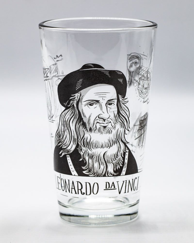 Leonardo DaVinci pint glass by Cognitive Surplus