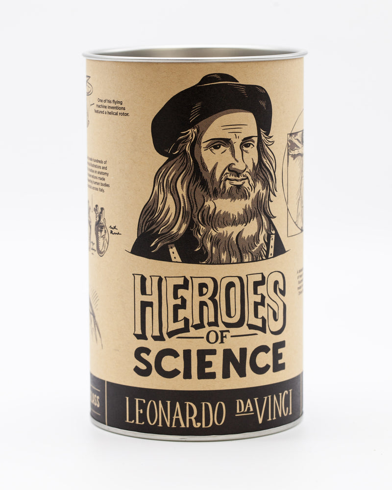 Metal-capped cardboard tube packaging for DaVinci pint glass