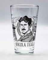 Nikola Tesla pint glass by Cognitive Surplus