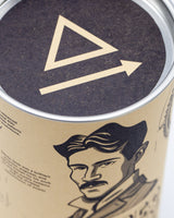 Metal cap of Tesla pint glass packaging by Cognitive Surplus