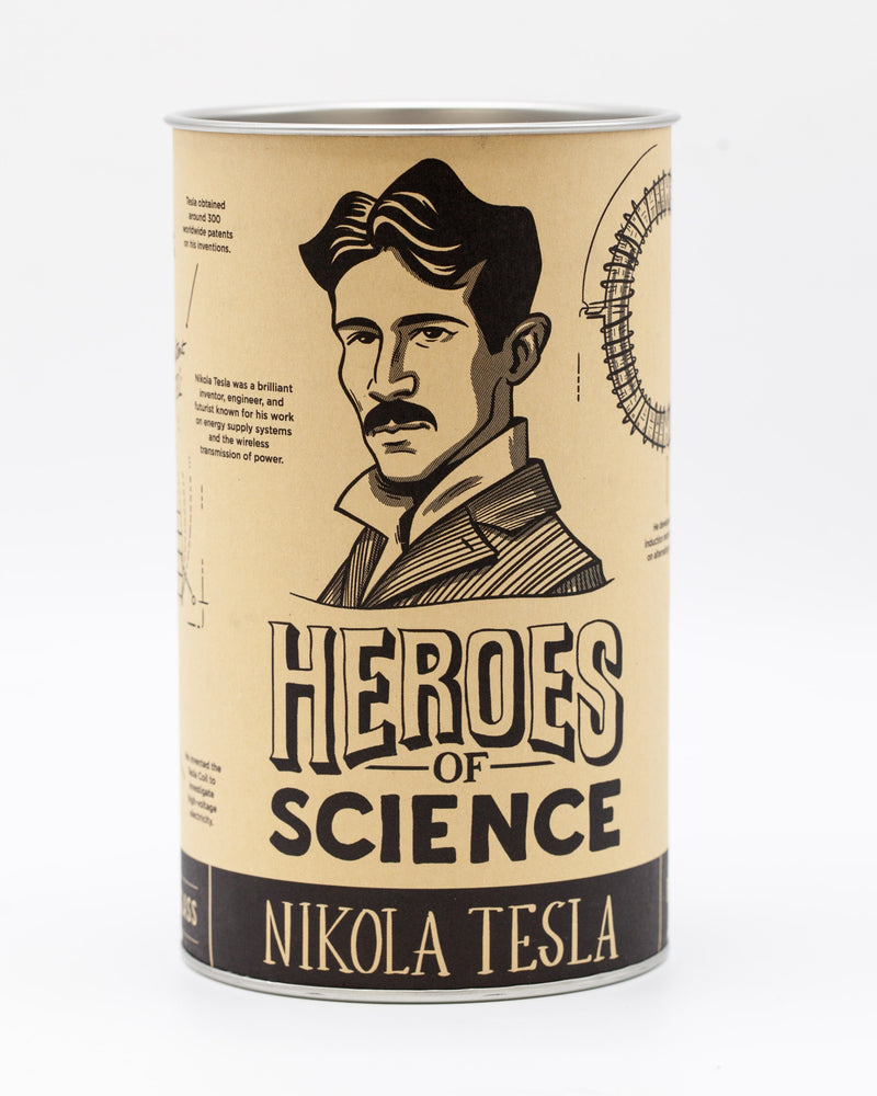 Metal-capped cardboard tube packaging for Tesla pint glass - Cognitive Surplus