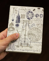 Electromagnetism mini hardcover notebook by Cognitive Surplus, pictured in hand