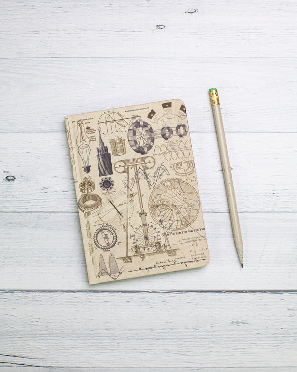 Electromagnetism mini hardcover recycled notebook by cognitive surplus