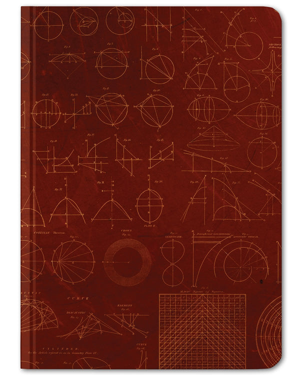Math mini hardcover dot grid notebook by Cognitive Surplus, burgundy, 100% recycled paper