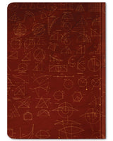 Back cover of Math mini hardcover dot grid notebook by Cognitive Surplus, burgundy, 100% recycled paper