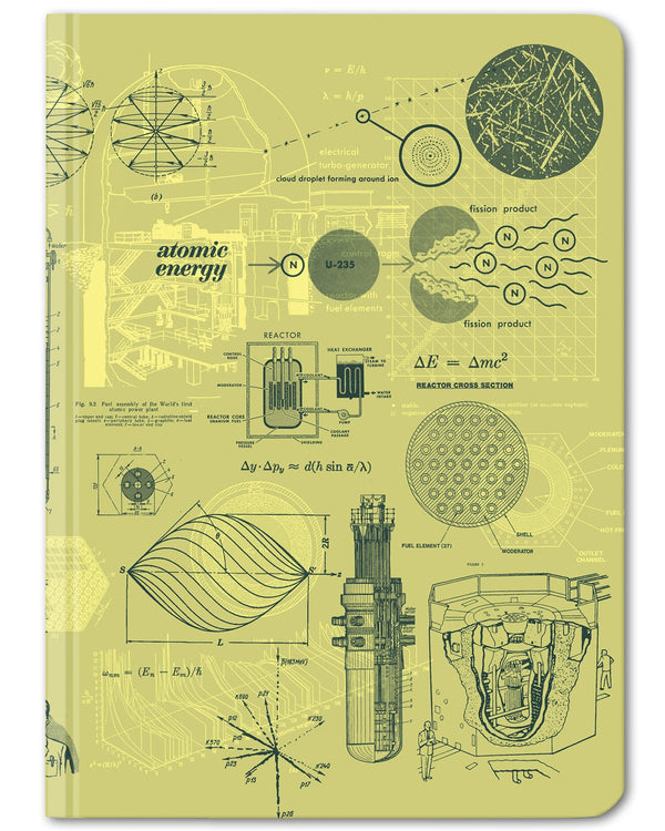 Nuclear Physics mini hardcover dot grid notebook by Cognitive Surplus, uranium yellow, 100% recycled paper