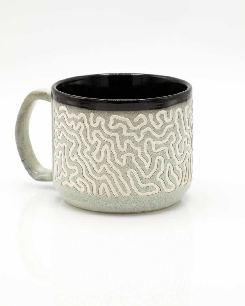 Brain Coral Hand Carved 15 oz Ceramic Mug