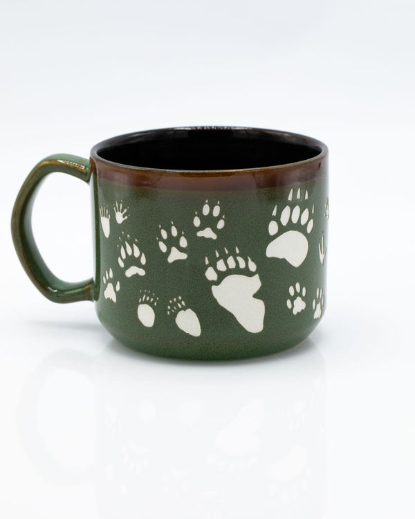 Animal Tracks Hand Carved 15 oz Ceramic Mug