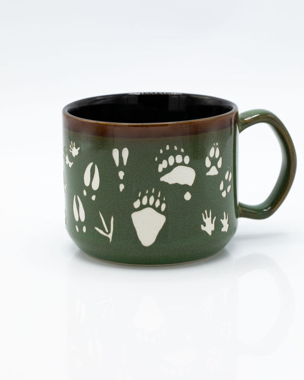 Animal Tracks Hand Carved 15 oz Ceramic Mug