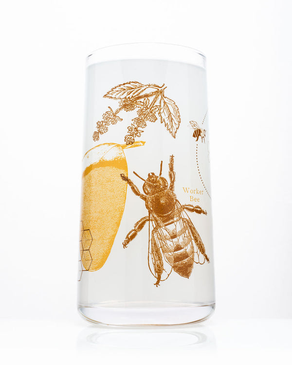 Honey Bees Drinking Glass
