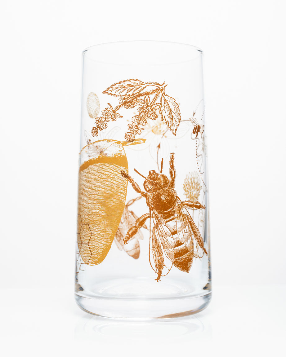 Honey Bees Drinking Glass