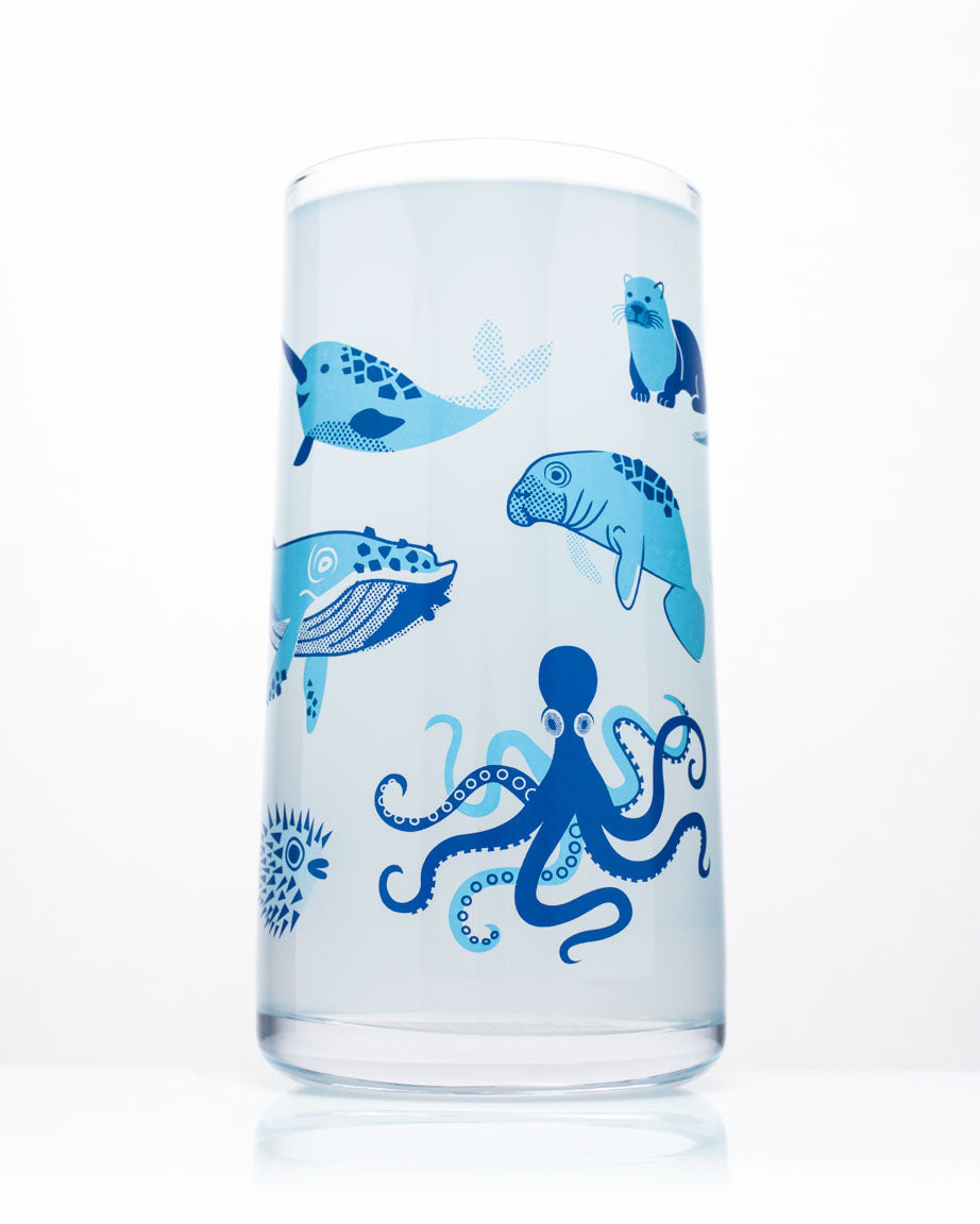 Retro Marine Life Drinking Glass