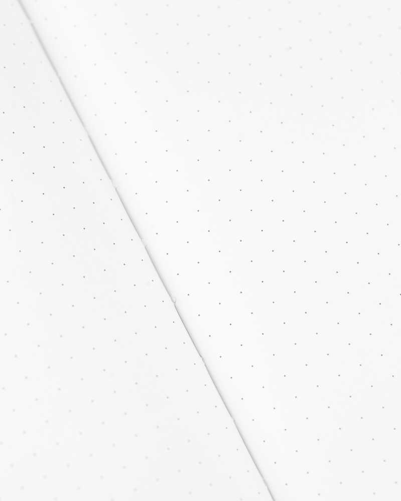 100% recycled paper, 81 gsm, dot grid pages, Cognitive Surplus