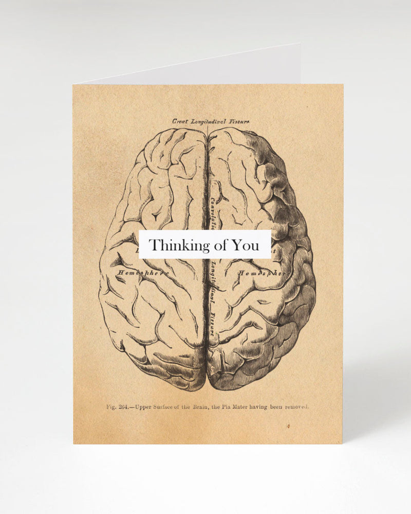 Thinking of You: Vintage Brain Card - Cognitive Surplus