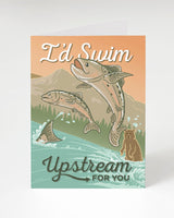 Swim Upstream Greeting Card