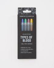 Types of Blood Neon Gel Pens Pack