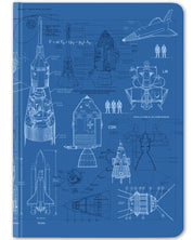 Rocketry hardcover dot grid notebook by Cognitive Surplus, blue, 100% recycled paper