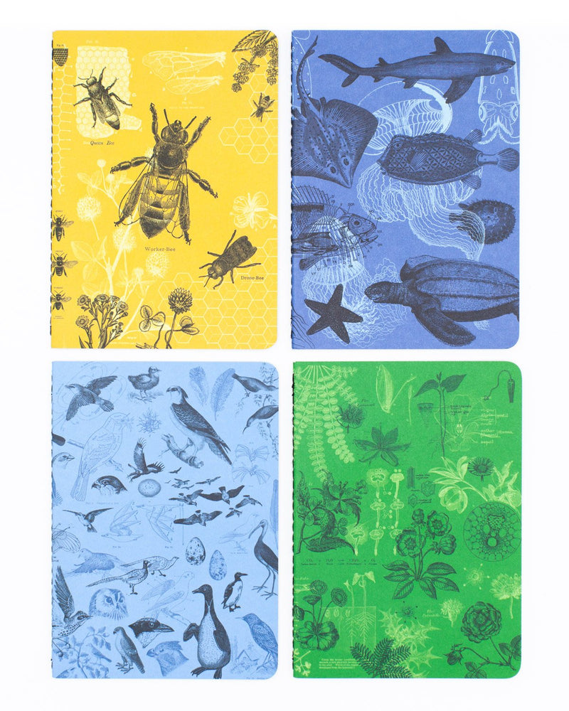 Covers of Life Science Research 4 pack by Cognitive Surplus, mini softcover, 100% recycled paper