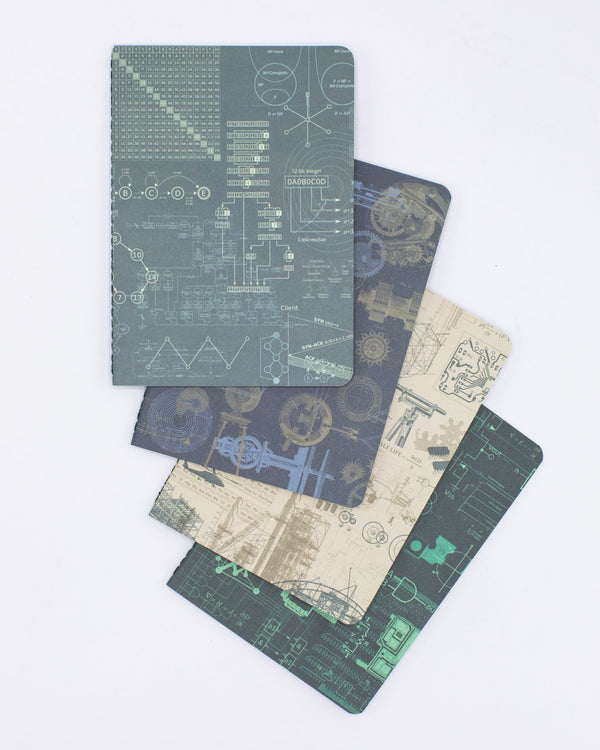 Engineering Plate 3 Pocket Notebooks 4-pack