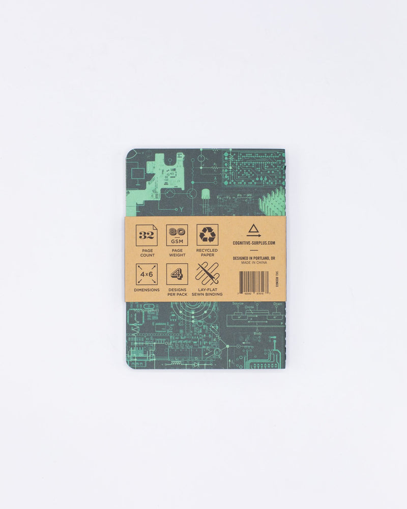 Engineering Plate 3 Pocket Notebooks 4-pack