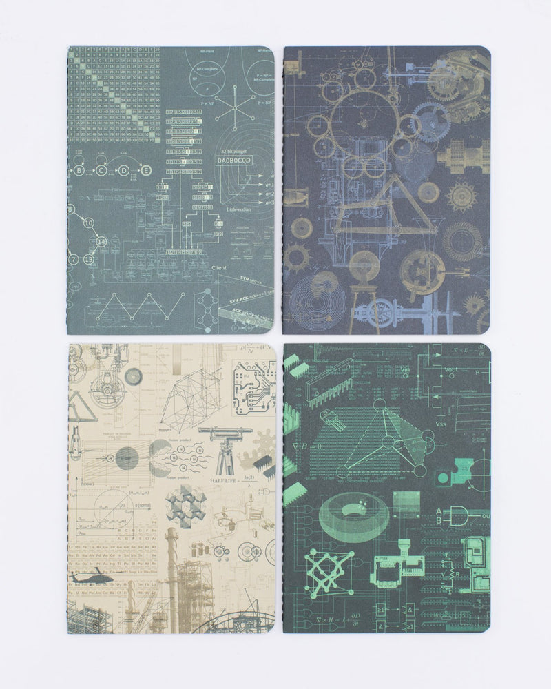 Engineering Plate 3 Pocket Notebooks 4-pack