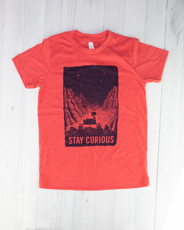 Stay Curious – Mars Rover Youth Tee Shirt