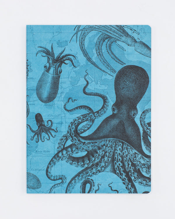 Cephalopods: Octopus & Squid Softcover Notebook - Lined