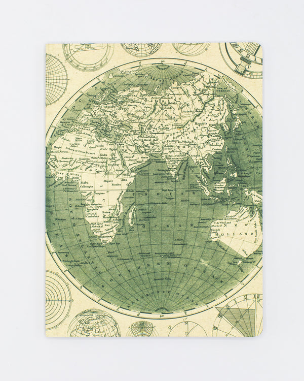 Geographic World Map Softcover Notebook - Dot Grid