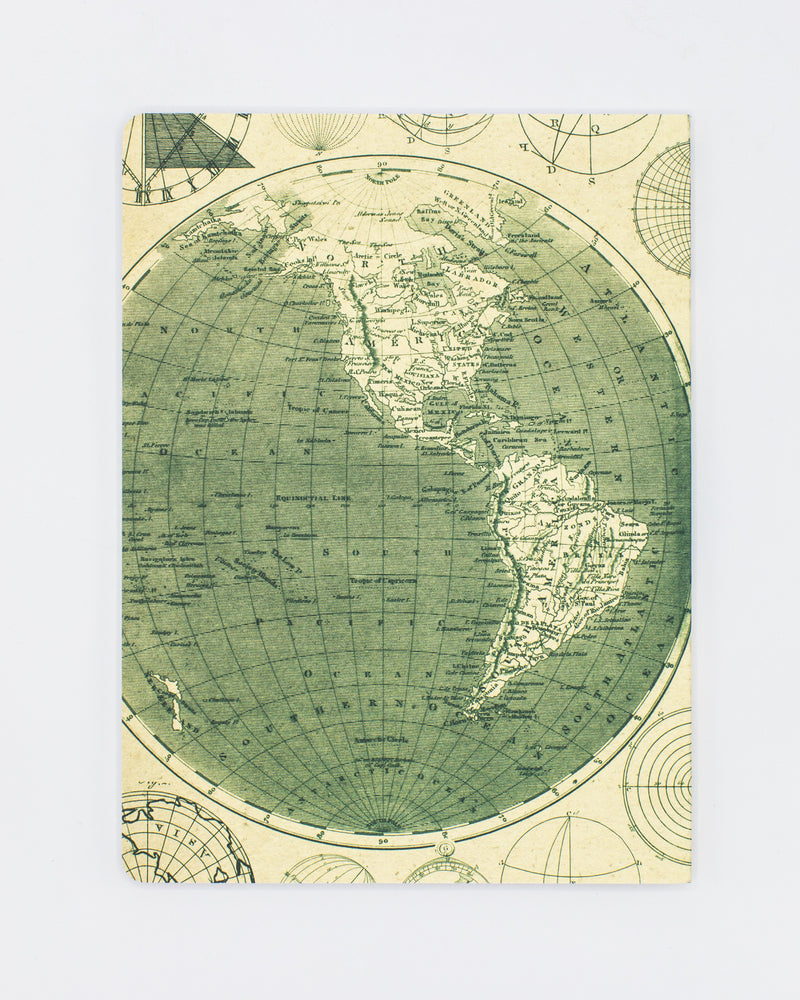 Geographic World Map Softcover Notebook - Dot Grid