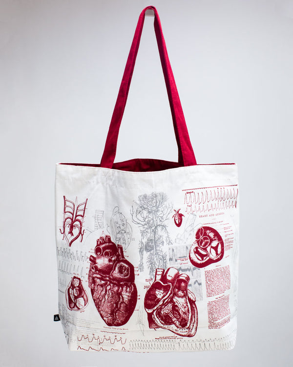Anatomical Heart Canvas Shoulder Tote