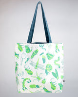 Retro Insects Canvas Shoulder Tote