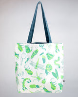 Retro Insects Canvas Shoulder Tote